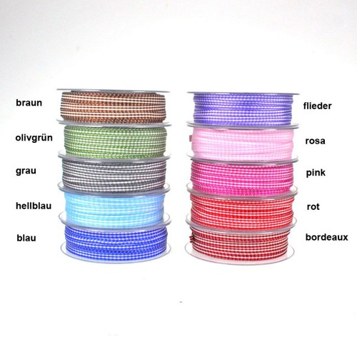 Dekoband Antennenband Auto Geschenkband Schleifenband Band Karo kariert 6mm 25m