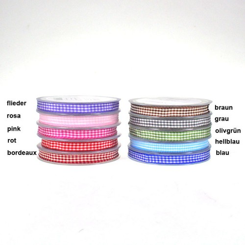 25m Dekoband kariert 10mm Antennenband 1cm Auto Geschenkband Schleifenband Karo