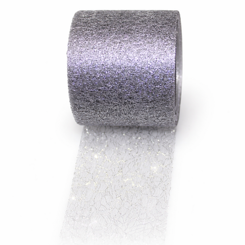 25 m Spidert�ll Dekoband 70 mm - Glitzer Schleifenband & Netzband f�r Geschenk, Floristik & Dekoration 