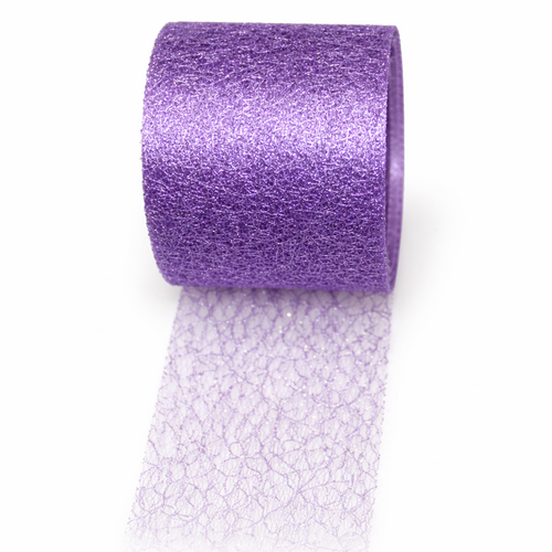 25 m Spidert�ll Dekoband 70 mm - Glitzer Schleifenband & Netzband f�r Geschenk, Floristik & Dekoration 