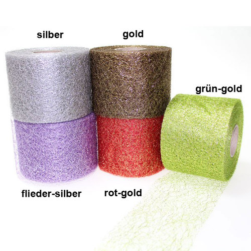 25m Spidert�ll Spinnennetz T�ll 70mm Deko Band Geschenk Schleife Glitzerf�den
