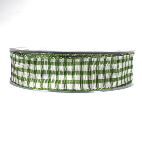 25m Dekoband 25mm kariert Antennenband Schleifenband Geschenkband Band Karo  