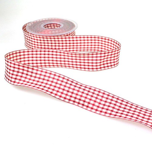 25m Dekoband kariert 40mm Antennenband Schleifenband Geschenkband Band Karo 