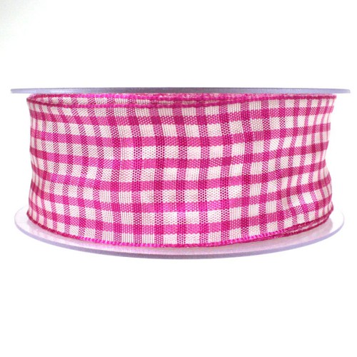 25m Dekoband kariert 40mm Antennenband Schleifenband Geschenkband Band Karo 