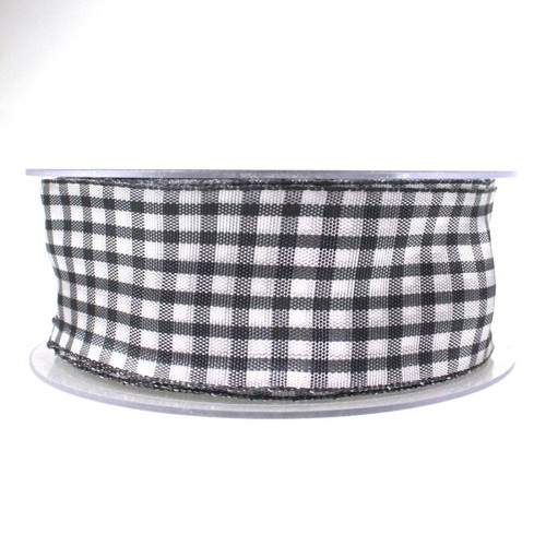 25m Dekoband kariert 40mm Antennenband Schleifenband Geschenkband Band Karo 