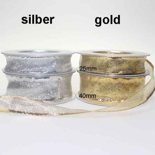 Dekoband Flitter Lurex Glitzerband Schleifenband Geschenkband 40mm 20m Weihnacht