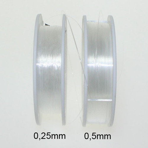 Perlenfaden Perlonfaden Nylonfaden Faden transparent 0,5mm 50m