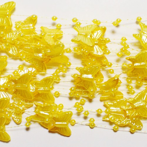 5m Perlengirlande Perlenkette Perlen Schmetterling Acryl Nylonband  Hochzeit 