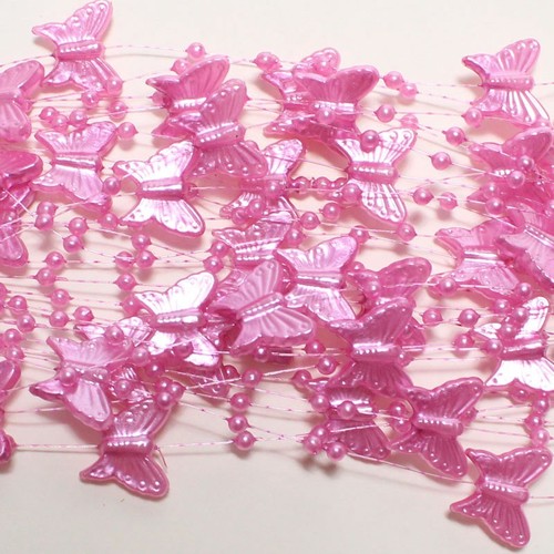 5m Perlengirlande Perlenkette Perlen Schmetterling Acryl Nylonband  Hochzeit 