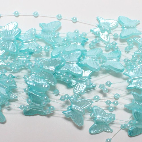 5m Perlengirlande Perlenkette Perlen Schmetterling Acryl Nylonband  Hochzeit 