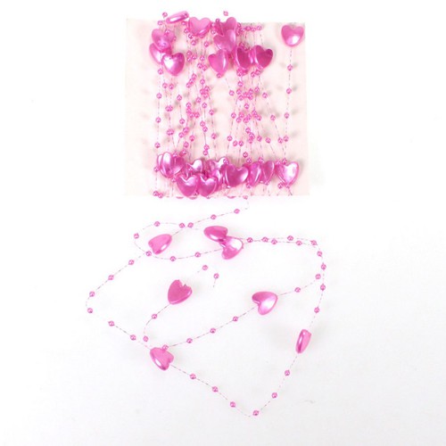Perlengirlande Perlenkette Perlen + Herzen Acryl Nylonschnur 5m Hochzeit 