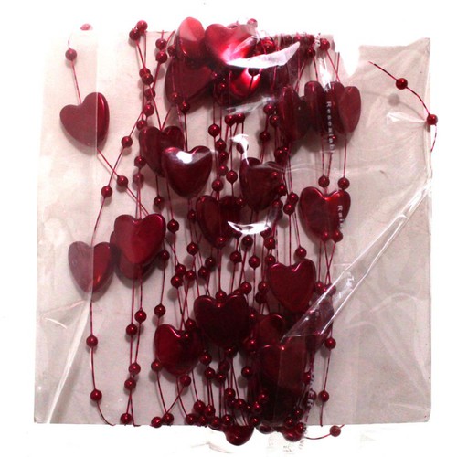 Perlengirlande Perlenkette Perlen + Herzen Acryl Nylonschnur 5m Hochzeit 