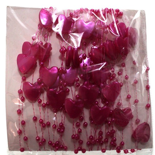 Perlengirlande Perlenkette Perlen + Herzen Acryl Nylonschnur 5m Hochzeit 