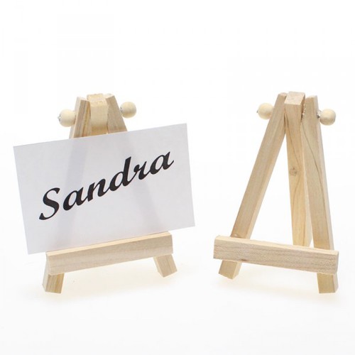 12 Tischkartenhalter Holz natur Mini Staffelei 9x5,8cm Kartenhalter Platzkarten