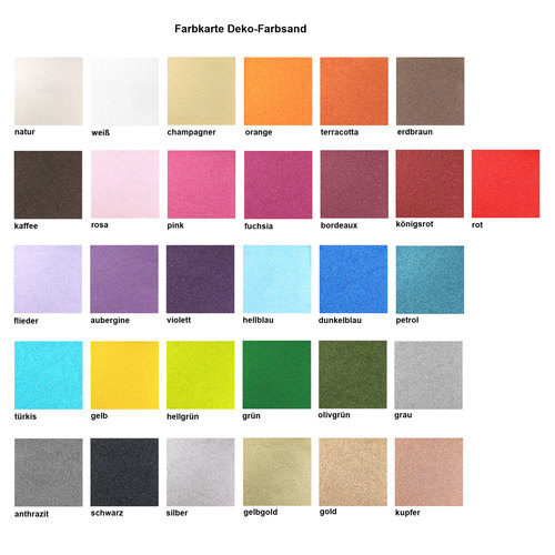 1kg Dekosand ca.0,1-0,5mm Bastelsand Streusand Farbsand Streudeko