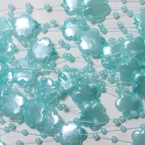 5m Perlengirlande Perlenkette Perlen Bl�ten Acryl Nylonband Hochzeit Schnur Band 