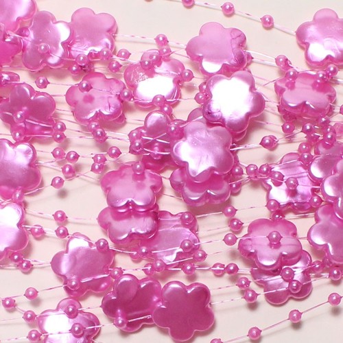 5m Perlengirlande Perlenkette Perlen Bl�ten Acryl Nylonband Hochzeit Schnur Band 