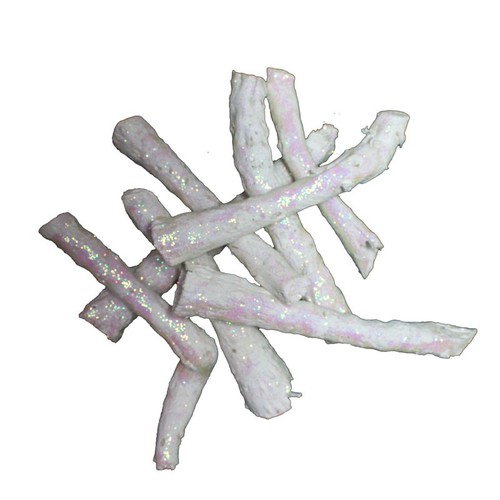 Pepe Cone wei� mit Glitter 90g Dekoholz Pepecone Dekowurzeln Treibholz ca. 8 St. ca. 12 - 15cm