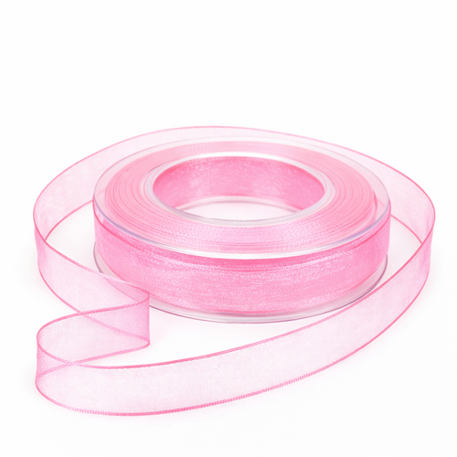 Chiffon Organza Dekoband mit Drahtkante 25 mm breit 20 m auf Rolle 