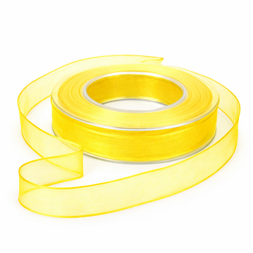 Chiffon Organza Dekoband mit Drahtkante 25 mm breit 20 m auf Rolle 