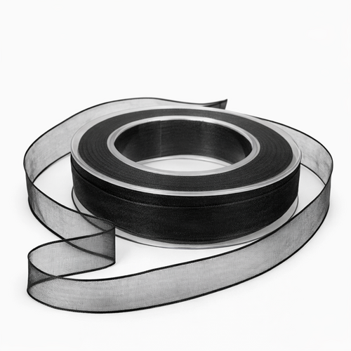 Chiffon Organza Dekoband mit Drahtkante 25 mm breit 20 m auf Rolle 