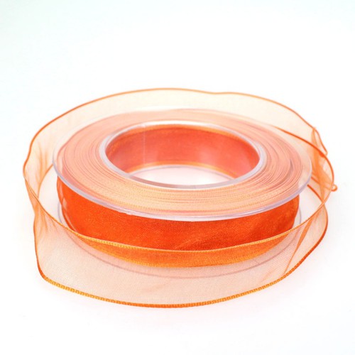 20m Dekoband Chiffon Organza mit Drahtkante 25mm breit 