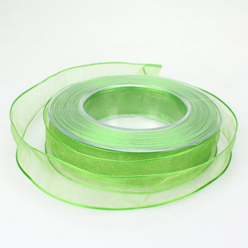 20m Dekoband Chiffon Organza mit Drahtkante 25mm breit 