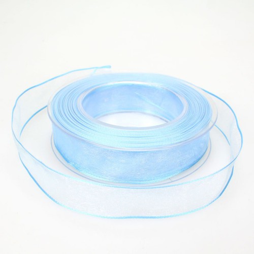 20m Dekoband Chiffon Organza mit Drahtkante 25mm breit 