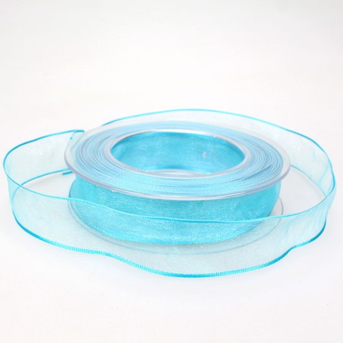 20m Dekoband Chiffon Organza mit Drahtkante 25mm breit 