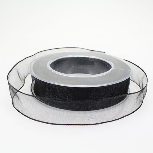 20m Dekoband Chiffon Organza mit Drahtkante 25mm breit 