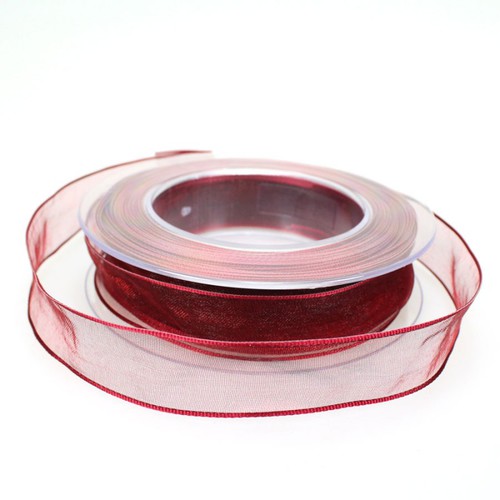 20m Dekoband Chiffon Organza mit Drahtkante 25mm breit 