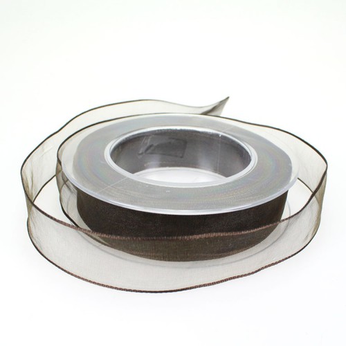 20m Dekoband Chiffon Organza mit Drahtkante 25mm breit 