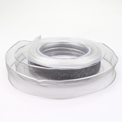 20m Dekoband Chiffon Organza mit Drahtkante 25mm breit 