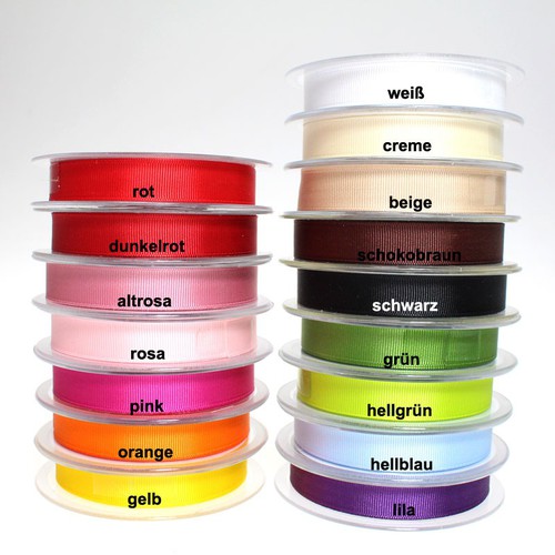 Dekoband Ripsband 15mm breit 20m gerippt geriffelt