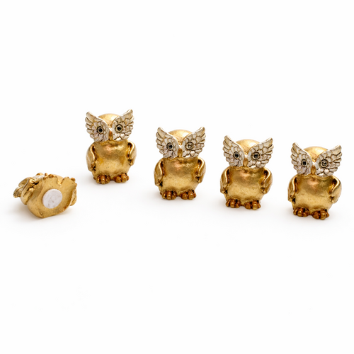 5 kleine Eulen Figuren 3 cm Polyresin Weihnachtsdeko Advent Streudeko Bastel Deko mit Klebepunkt 