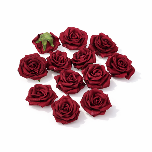 12 Rosenbl�ten 5 cm Schaumrosen Rosenk�pfe Foam Bl�tenk�pfe Streudeko Basteln 