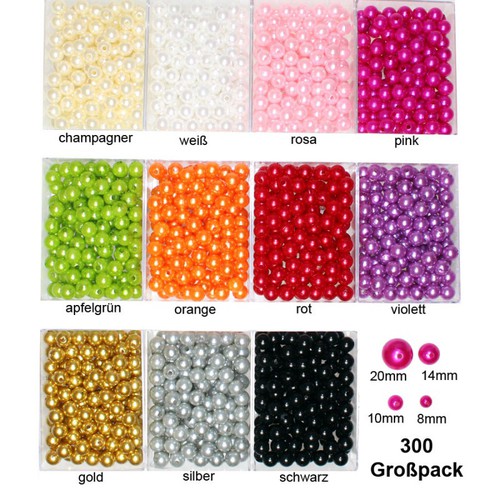 Kunstperlen Perlen 300g Wachsperle Kunststoffperlen mit 2mm Loch Gropack