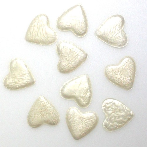 10 Herzen 22mm Herz Acryl Perlmutteffekt Streuteile Deko Hochzeit Tischdeko 