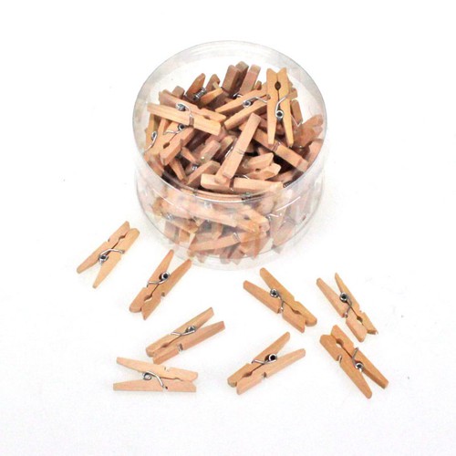 72 W�scheklammern Klammern Holz 3cm Dekoklammern Miniklammern Tischdeko Zwicker 