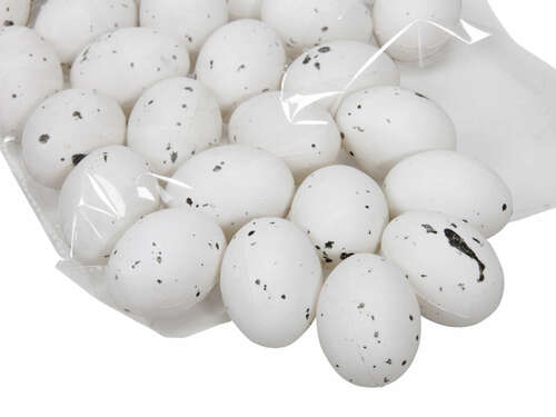 48 Eier ca. 5cm Kunststoff Kiebitzeier H�hnereier wei� gesprenktelt Ostereier