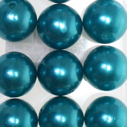 12 Kunstperlen 20mm Perlen Wachsperlen Dekoperlen Bastelperlen Loch Kunststoff 