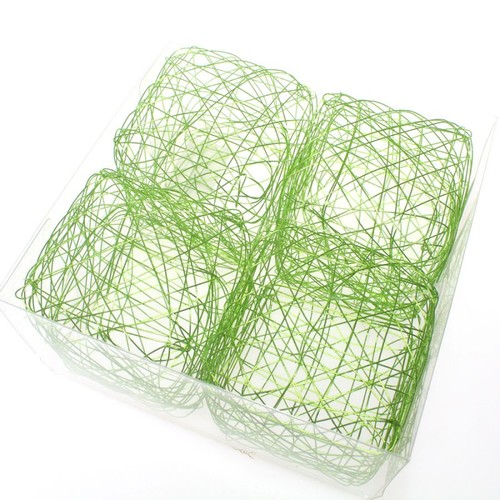 4 Drahtw�rfel Draht W�rfel 8cm Deko Tischdeko Kubus Drahtgeflecht gr�n 