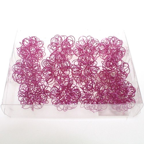 12 Drahtblumen 3cm Draht Bl�te Blume Metall Drahtkn�uel Drahtbl�ten Streuteile 