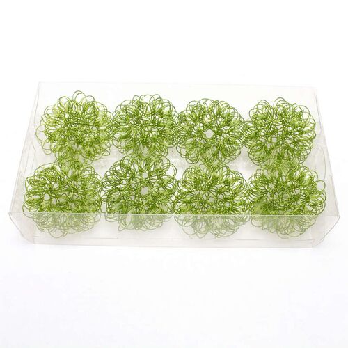 8 Drahtblumen 4 cm Metallbl�ten Draht Blume Drahtb�lle Streuteile Dekoration 