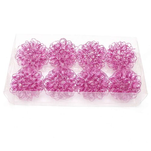 8 Drahtblumen 4 cm Metallbl�ten Draht Blume Drahtb�lle Streuteile Dekoration 