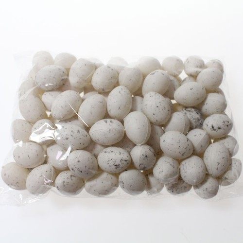 100 Eier ca. 3cm Kunststoff Kiebitzeier wei� gesprenktelt Ostereier Wachteleier