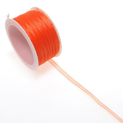 50m Antennenband Organza 6mm breit mit Webkante Dekoband Schleifenband 