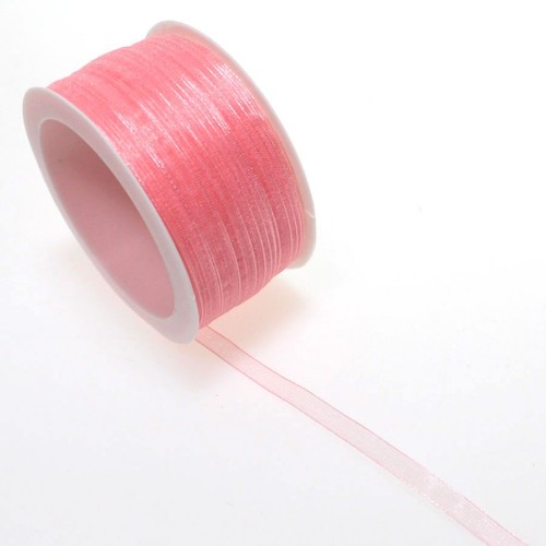50m Antennenband Organza 6mm breit mit Webkante Dekoband Schleifenband 