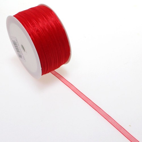 50m Antennenband Organza 6mm breit mit Webkante Dekoband Schleifenband 