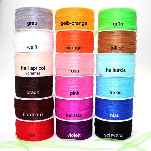 50m Antennenband Organza 6mm breit mit Webkante Dekoband Schleifenband